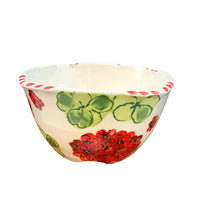 Red Geranium Serve Bowl