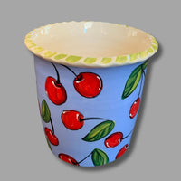 Cherry with Blue Utensil Holder