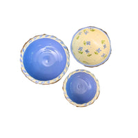 Blue Flower Nesting Dip Bowls: set of 3