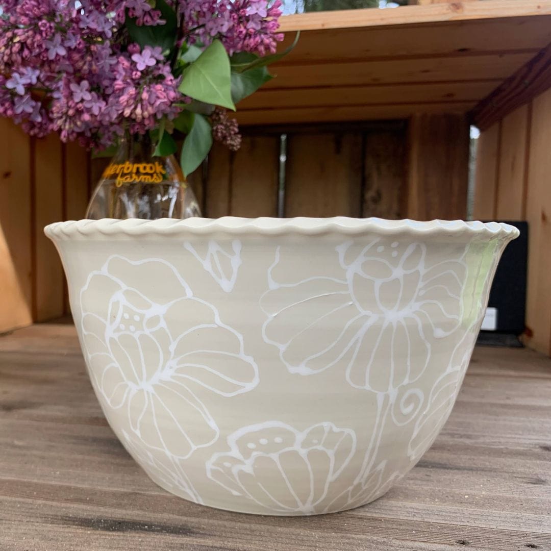 New! Full Color Simple Floral Medium Blessing Bowl (options)