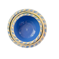 Blue Hydrangea Nesting Dip Bowls, set of 3