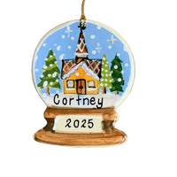 Snow Globe Church Ornament