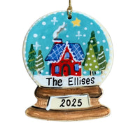 Snow Globe Christmas House Ornament
