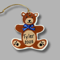 Blue Teddy Bear Ornament