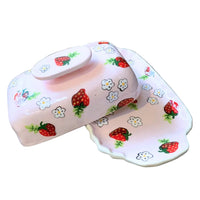 Pink Strawberry Butter Dish
