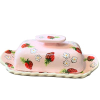 Pink Strawberry Butter Dish