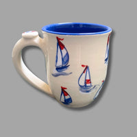 Classic Red, White and Blue Sailboat Mug