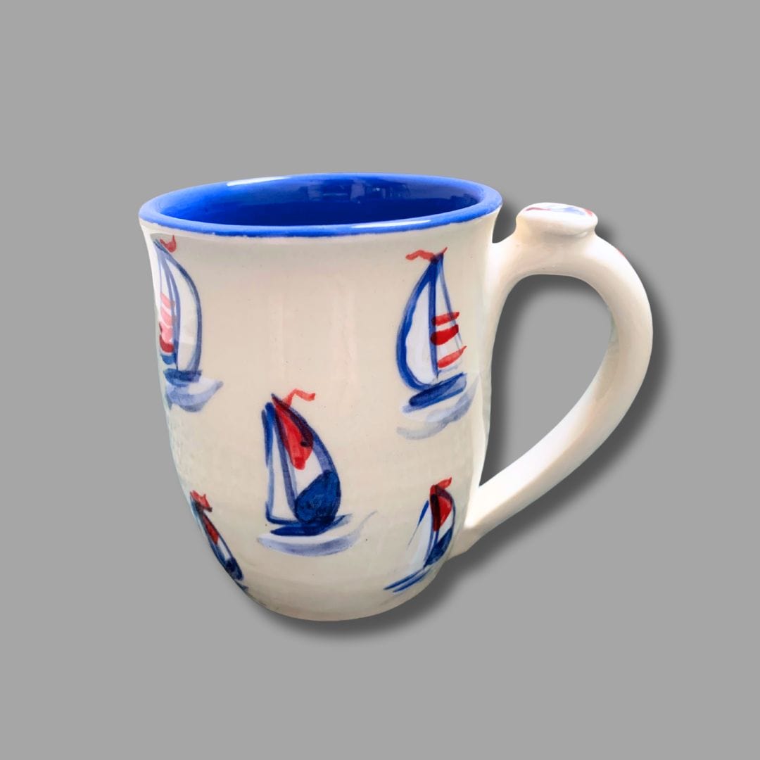 Classic Red, White and Blue Sailboat Mug