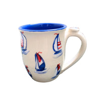Classic Red, White and Blue Sailboat Mug
