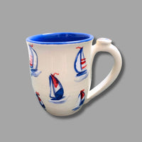 Classic Red, White and Blue Sailboat Mug