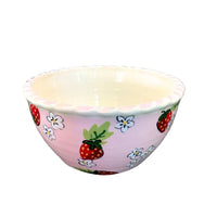 Small Pink Strawberry Serve Bowl