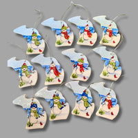 Michigan Winter Snowman Ornament (with UP)
