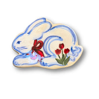 Bunny with Tulips Trinket Tray