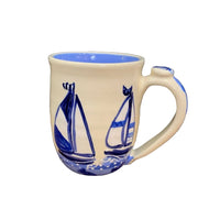 Blue and White Sailboat Mug