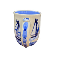 Blue and White Sailboat Mug