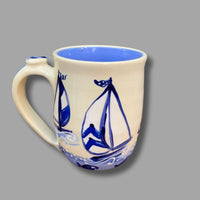 Blue and White Sailboat Mug