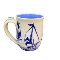 Blue and White Sailboat Mug