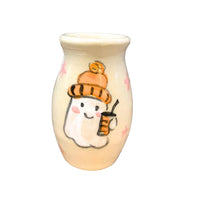 Friendly Ghost and Pumpkin Mini Vase