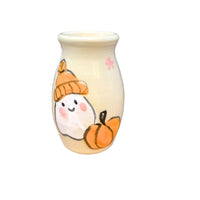 Friendly Ghost and Pumpkin Mini Vase