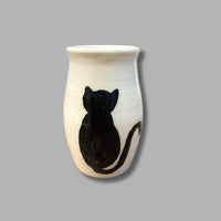 Black Cat Small Tall Vase