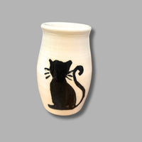 Black Cat Small Tall Vase
