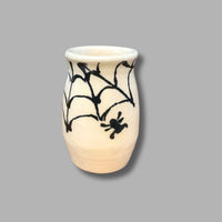 Black Cat Cobweb Small Tall Vase