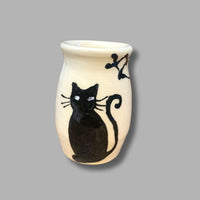 Black Cat Cobweb Small Tall Vase