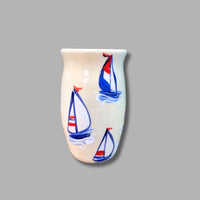 Red, White and Blue Sailboat Pencil Vase