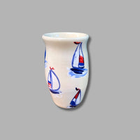 Red, White and Blue Sailboat Pencil Vase