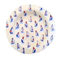 Red, White, and Blue Sailboat Large Platter