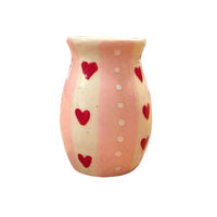 Sweet Heart Small Vase with Stripes