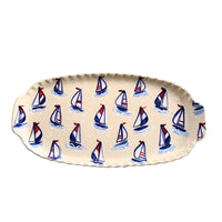 Red, White and Blue Sailboat Large Handled Tray