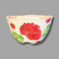 Red Geranium Serve Bowl
