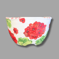 Red Geranium Serve Bowl