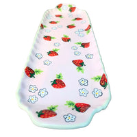 Pink Strawberry Medium Handled Rectangular Tray
