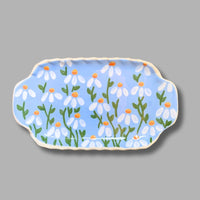 Daisy Dream Small Handled Rectangular Tray