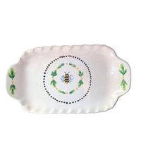 Bee Small Handled Rectangular Tray