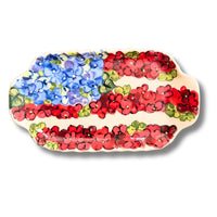 Patriotic Floral Small Handled Rectangular Tray