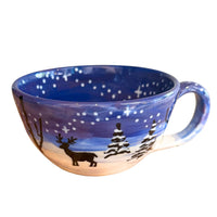 Winter Night Sky with Deer Latte/ Soup Mug
