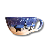 Winter Night Sky with Deer Latte/ Soup Mug