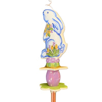 Standing Bunny with purple Garden Sculpture