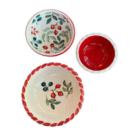 Winter Berry Nesting Dip Bowls: set of 3