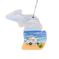 New Michigan Happy Camper Ornament (with UP)