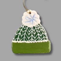 Green and White Hat Ornament