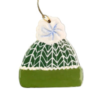 Green and White Hat Ornament