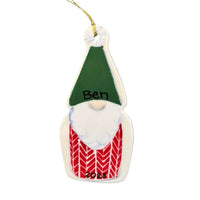 Green Hat and Red Gnome Ornament