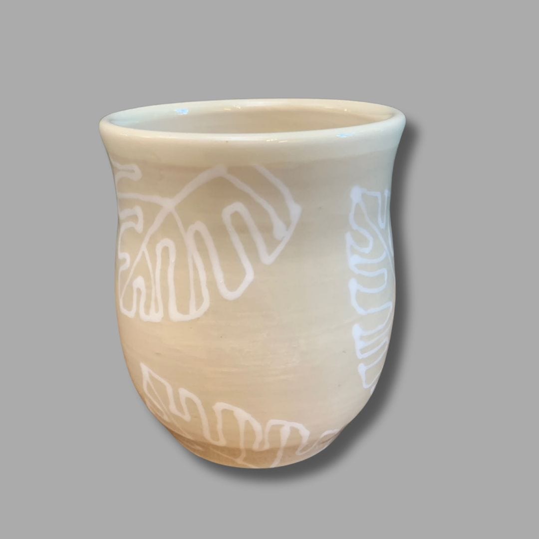 Linen Monstera Leaf Mug