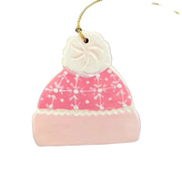 Pink and White Hat Ornament