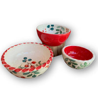 Winter Berry Nesting Dip Bowls: set of 3