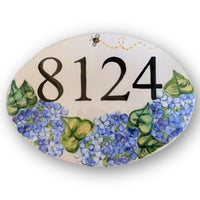 Oval Hydrangea with Bee Address Tile
